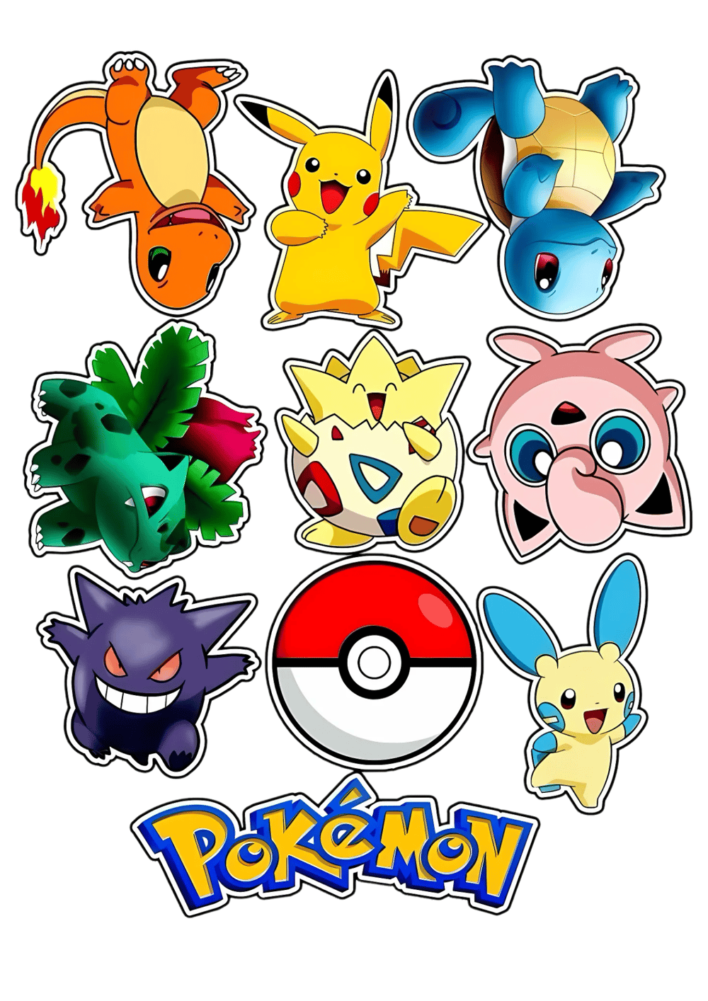 Pokemon Yenilebilir Cupcake ve Pasta Resim Baskı