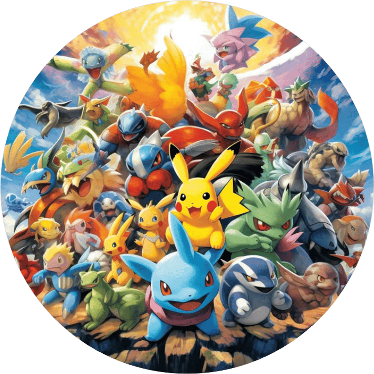 Pokemon Yuvarlak Pasta Yenilebilir Resim Baskı 20 cm 