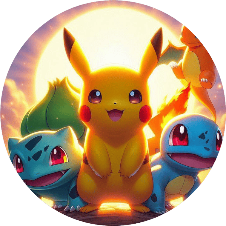 Pokemon Yuvarlak Pasta Yenilebilir Resim Baskı 20 cm 