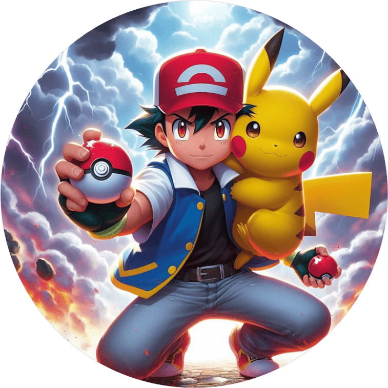 Pokemon Yuvarlak Pasta Yenilebilir Resim Baskı 20 cm 