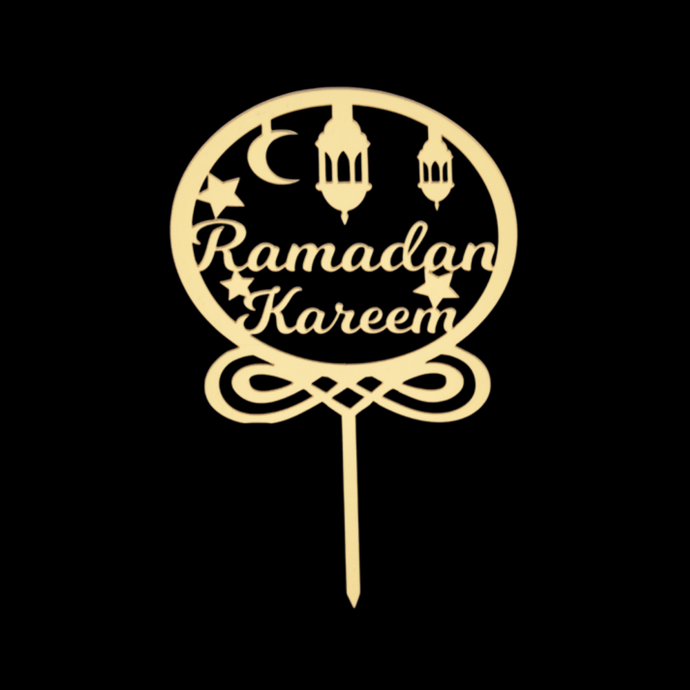 Ramadan Kareem Altın Pleksi Pasta Süsü