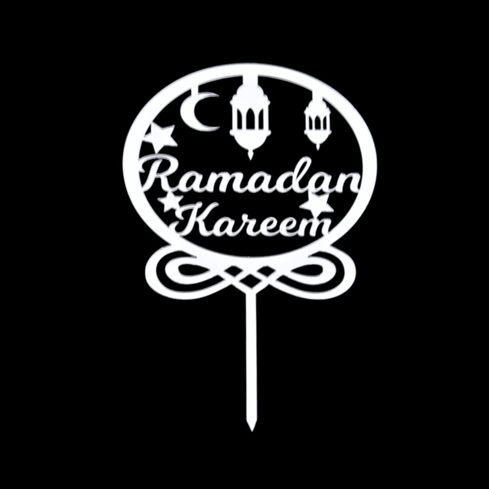 Ramadan Kareem Gümüş Pleksi Pasta Süsü