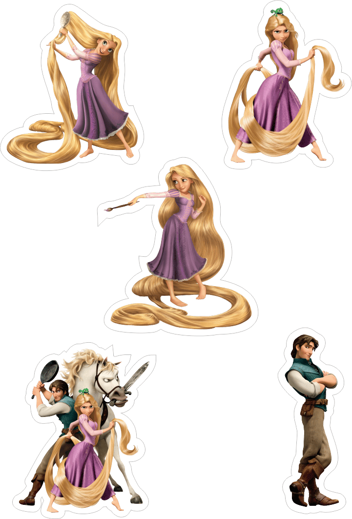 Rapunzel Yenilebilir Cupcake ve Pasta Resim Baskı