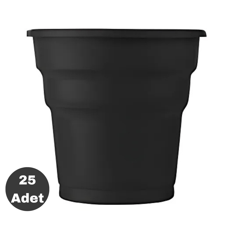 Siyah Plastik Bardak 25 Adet