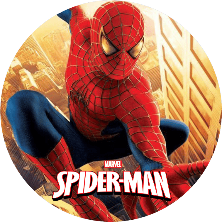 Spiderman Yuvarlak Pasta Yenilebilir Resim Baskı 20 cm 