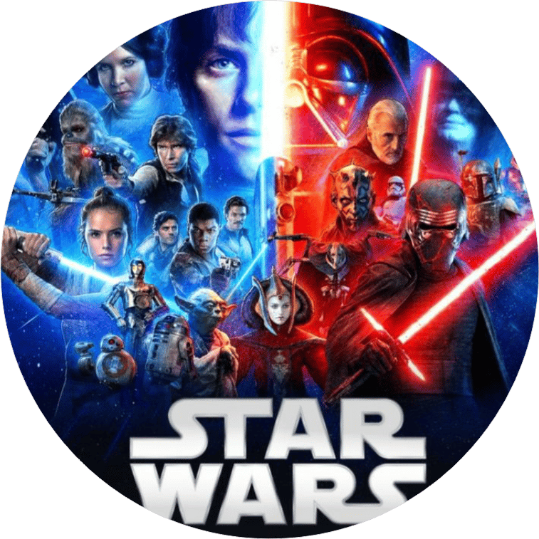 Starwars Yuvarlak Pasta Yenilebilir Resim Baskı 20 cm 