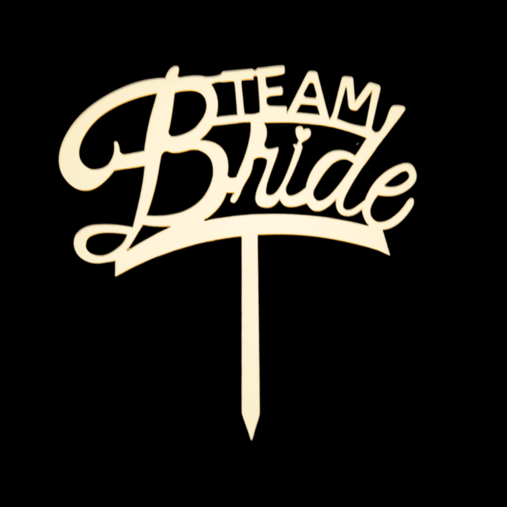 Team Bride Altın Pleksi Pasta Süsü