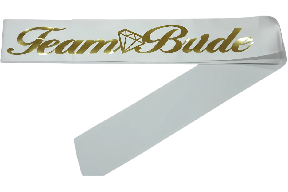 Team Bride Kuşak Beyaz Üzeri Altın
