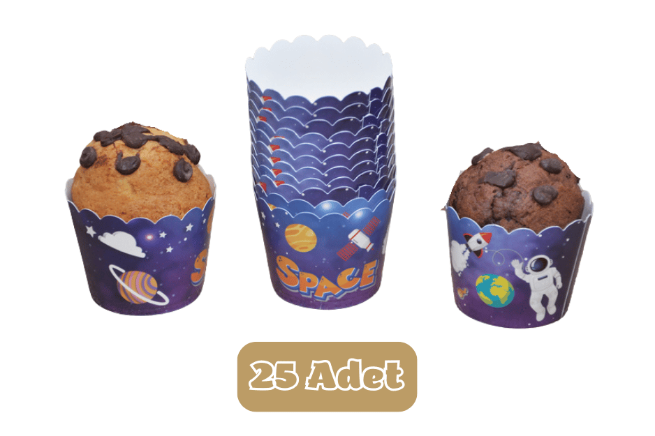 Uzay Temalı Cupcake Muffin Kalıbı