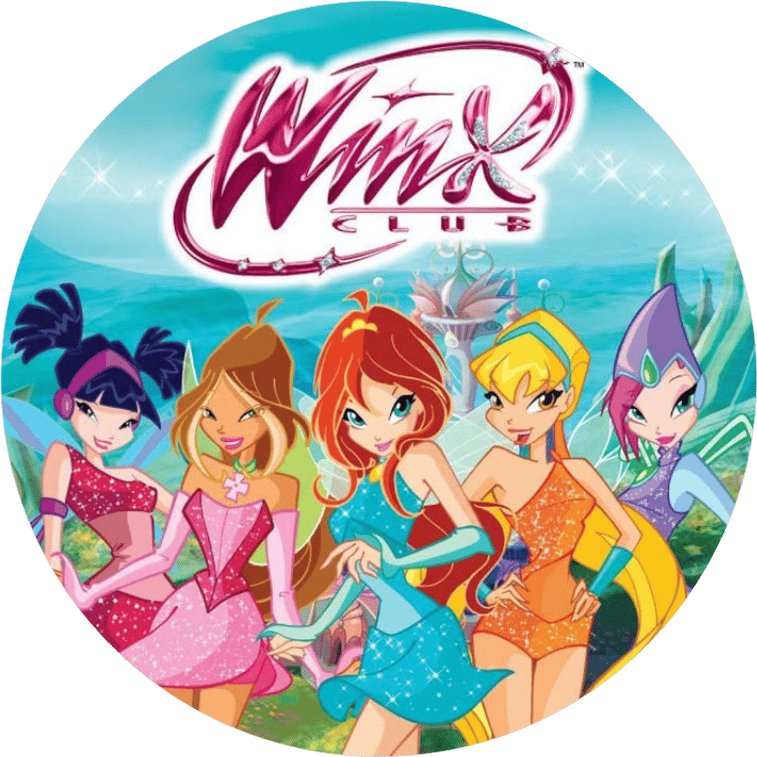 Winx Yuvarlak Pasta Yenilebilir Resim Baskı 20 cm 