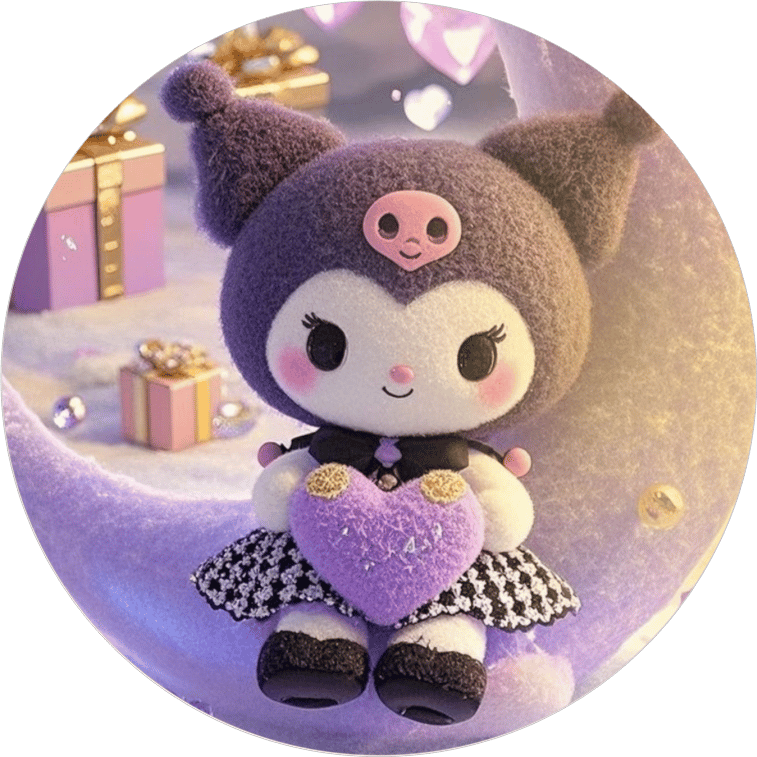 Yenilebilir Yuvarlak Pasta Resim Baskısı 20 cm Şekerli Kağıt Kuromi Temalı 120