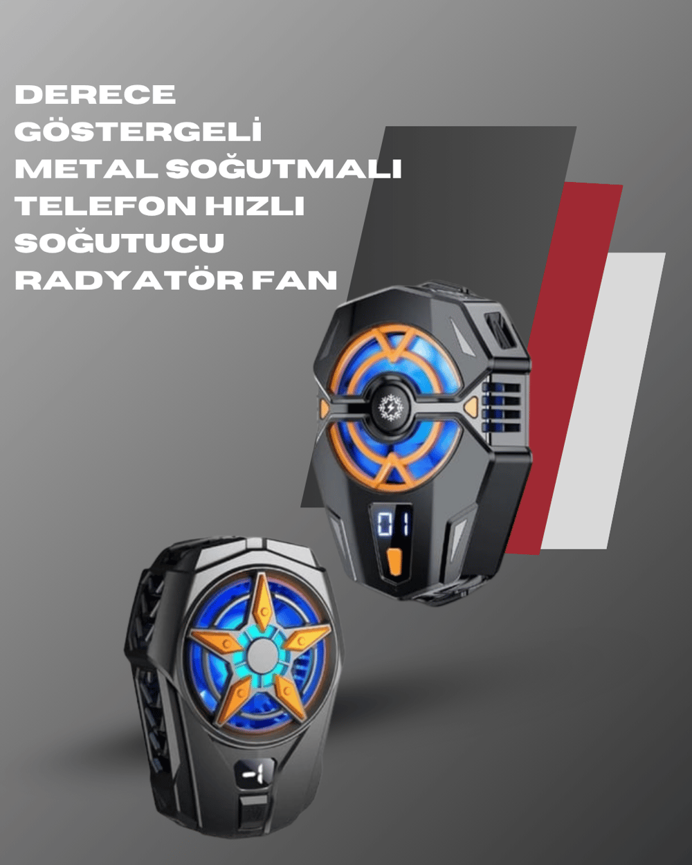  Ergonomik Telefon Soğutucu – 2 Hız Ayarı, Hafif ve Taşınabilir