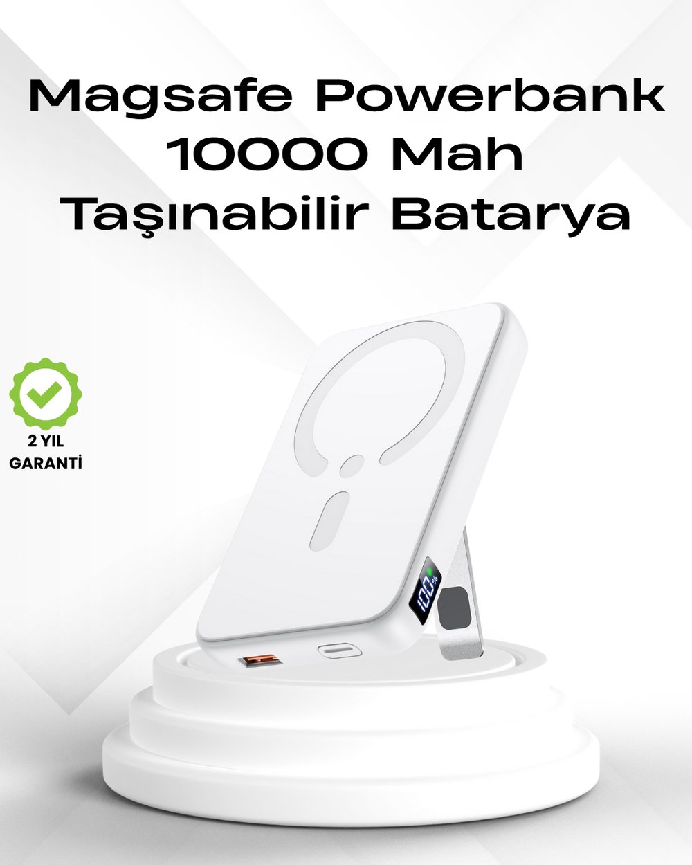 Kablosuz MagSafe Powerbank – iPhone Uyumlu, 10000 mAh, Isı Dağılımlı