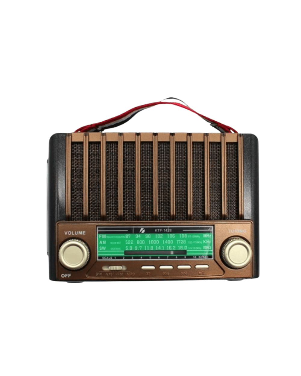 KTF-1428 Güneş Paneli Şarjlı Nostaljik Bluetooth Hoparlör – FM/AM/SW Radyo, USB/SD Desteği, Taşınabilir Tasarım
