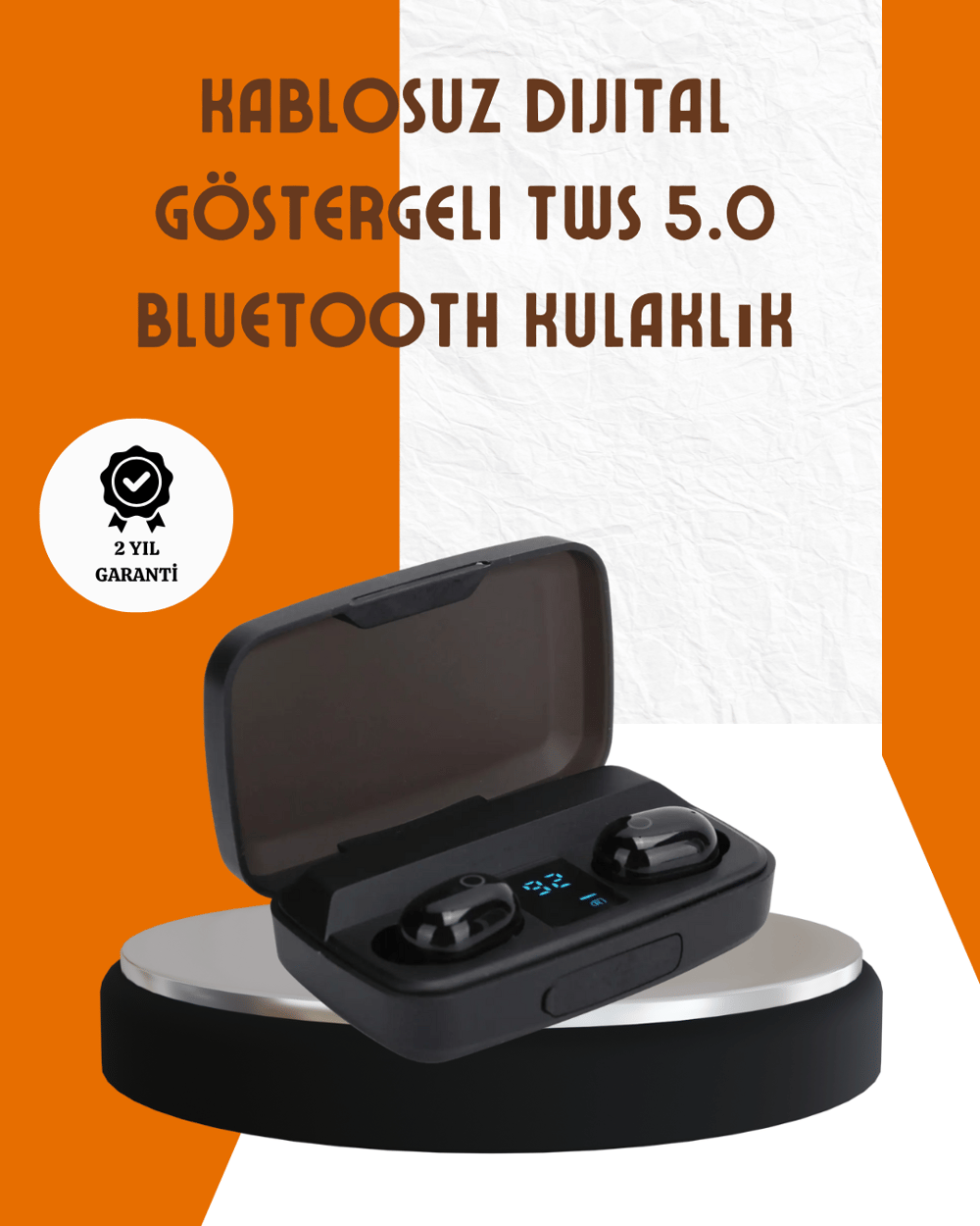 10 Metre Çekim Mesafeli Hafif Tasarımlı Bluetooth Kulaklık ve Şarj Kutusu Seti