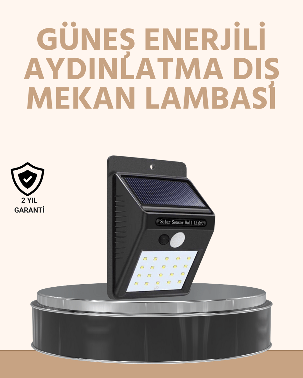 144 LED'li Geniş Aydınlatma Alanına Sahip Güneş Enerjili Güvenlik Lambası