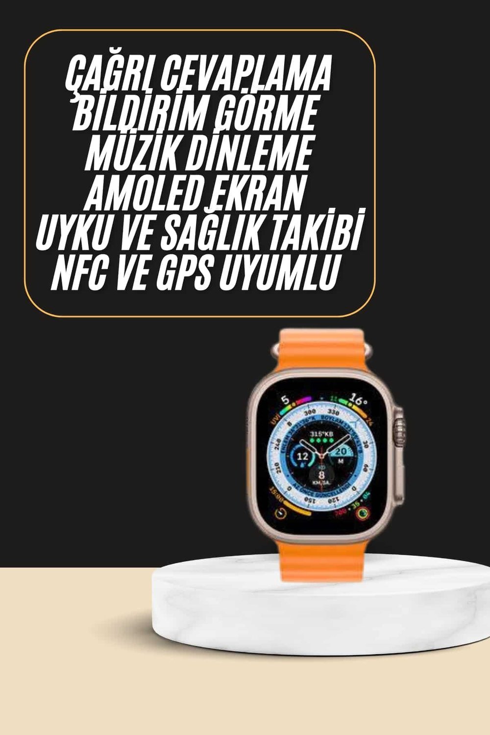 Akıllı Saat Amoled Ekran Bluetooth Bağlantılı Özel Tasarım Unısex