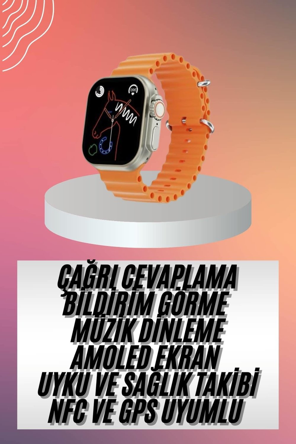 Akıllı Saat Ultra Android & İOS Uyumlu Arama Bildirim Özellikli