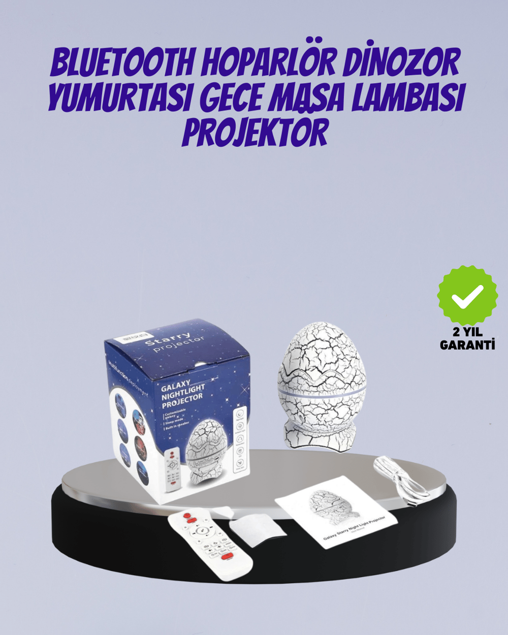 Çocuk Odası İçin Galaxy Projektör + Beyaz Gürültü + Uzaktan Kumandalı