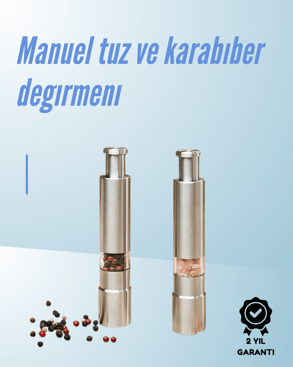 Ergonomik Tasarımlı, Nem Geçirmez Kapaklı Baharat Öğütücü