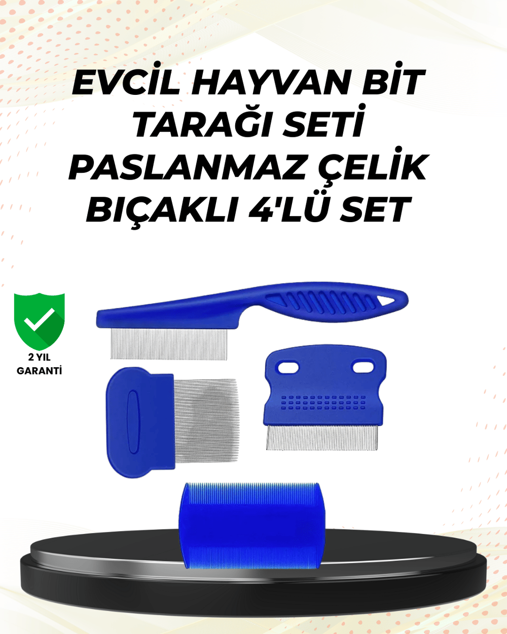 Evcil Hayvan Bakımı İçin Dayanıklı ve Çok Amaçlı Tarak Seti (4 Parça)