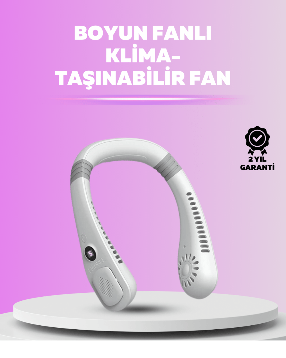 Giyilebilir Bladeless Boyun Fanı | 360° Serinlik, 5 Kademe Rüzgar, USB Şarjlı Sessiz Mini Klima