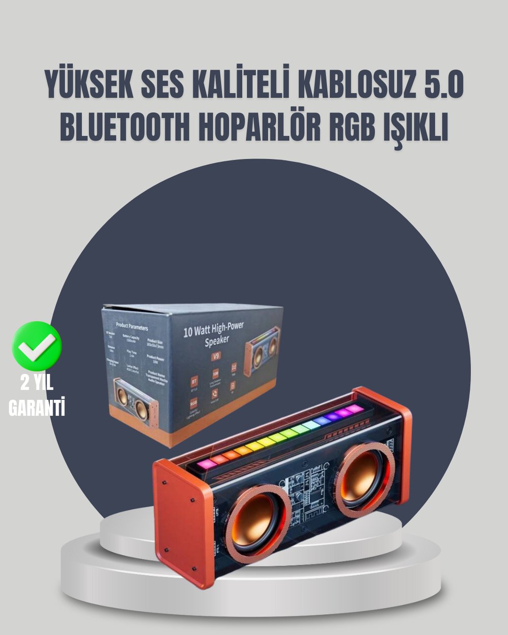 LED Işık Efektli Taşınabilir Bluetooth Hoparlör