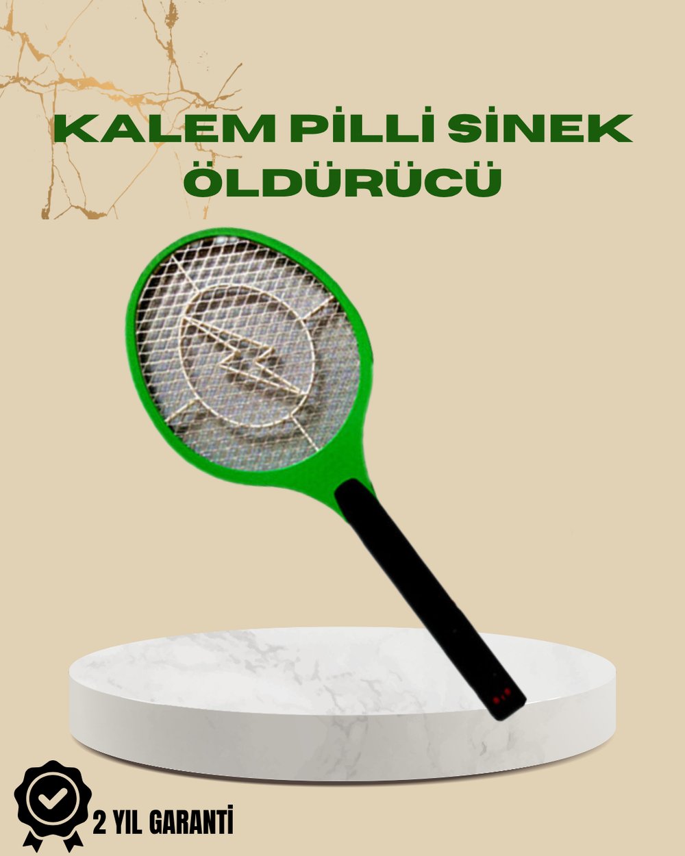 üksek Gerilimli Elektronik Sinek Öldürücü – Pil ile Çalışan, Güvenlik Izgaralı