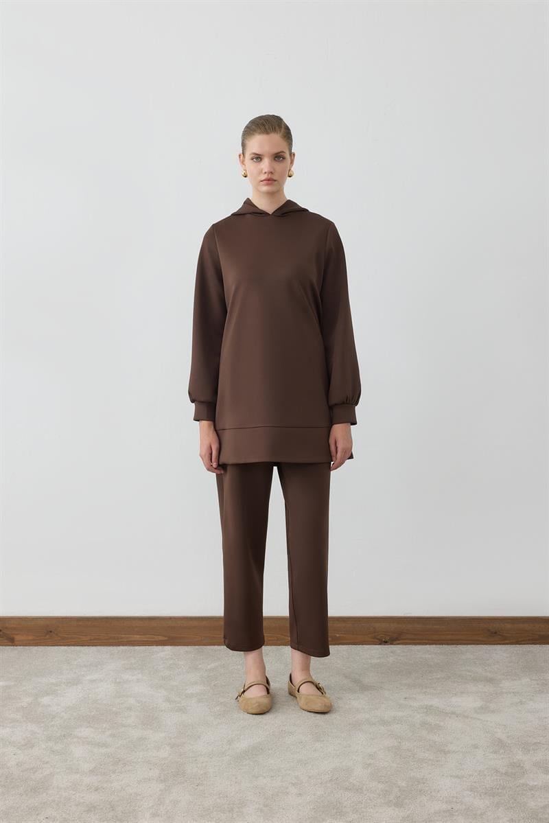 MİORİ REST PANTOLONLU SCUBA TAKIM KAHVE