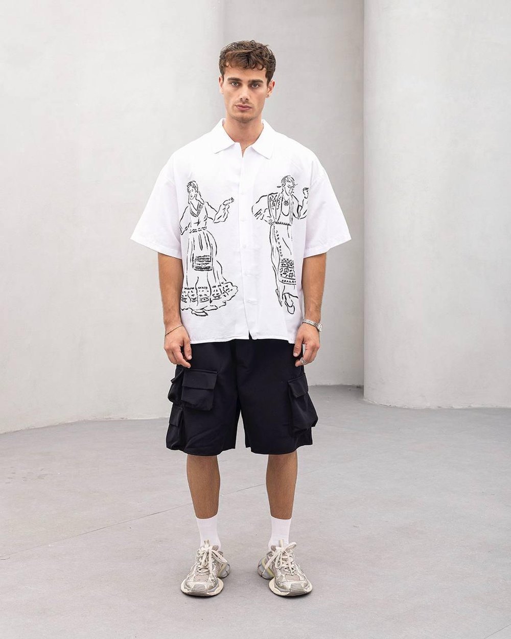 Baskılı Oversize Gömlek