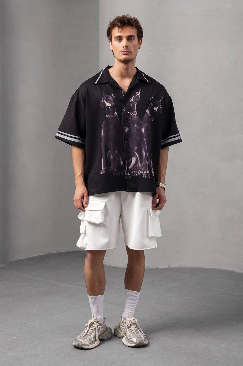 Baskılı Oversize Gömlek