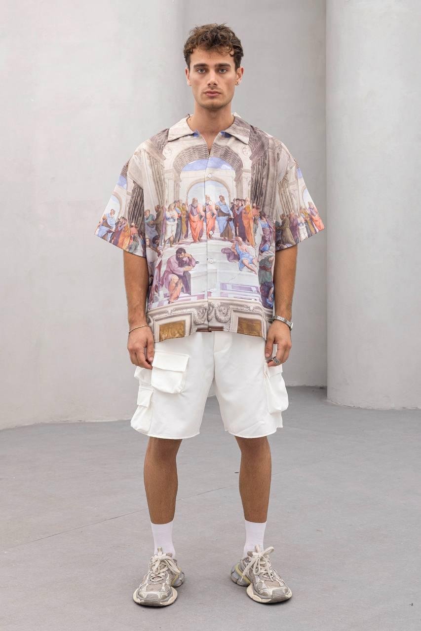 Baskılı Oversize Gömlek