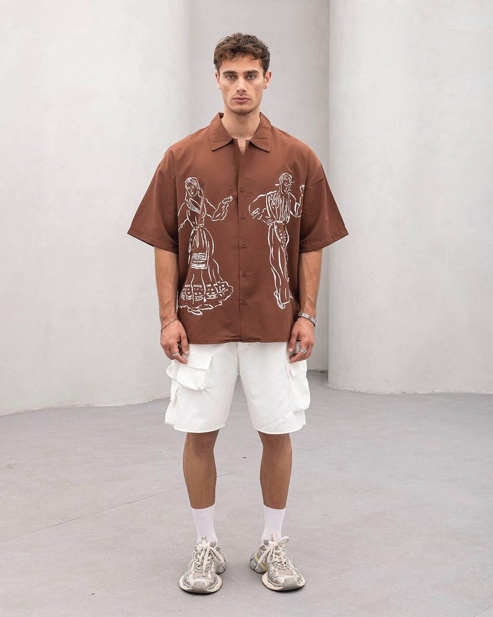 Baskılı Oversize Gömlek
