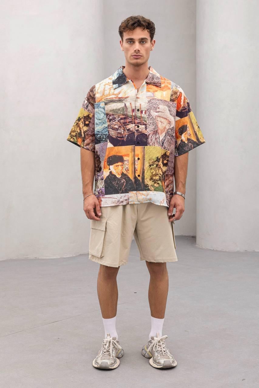 Baskılı Oversize Gömlek