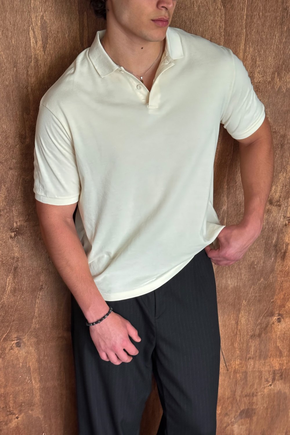 Erkek %100 Pamuk Düğmeli Polo Yaka T-Shirt Sarı