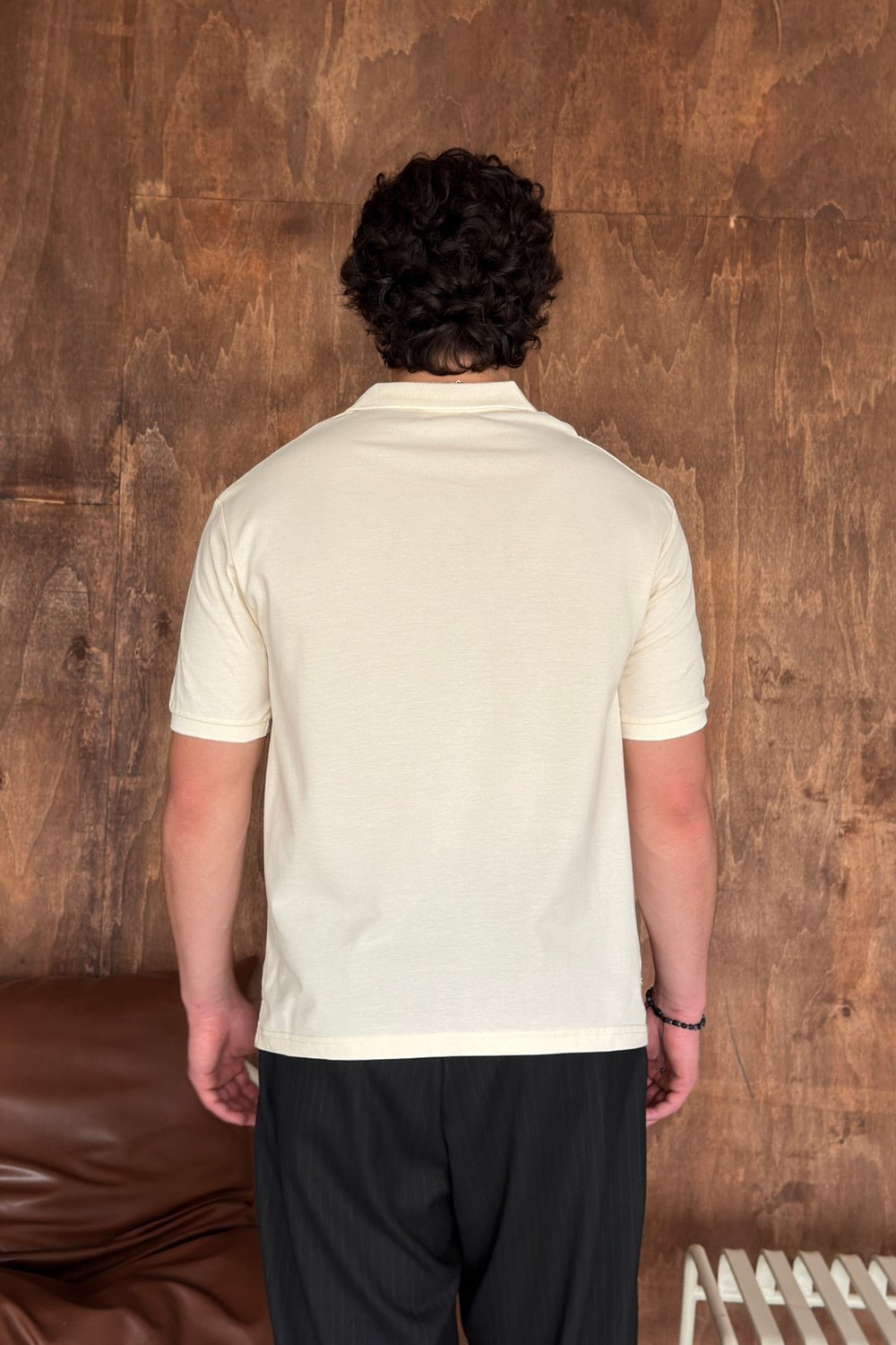 Erkek %100 Pamuk Düğmeli Polo Yaka T-Shirt Sarı