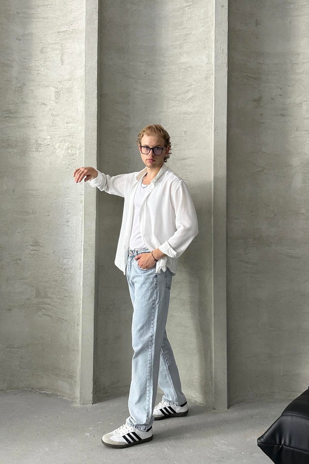 Erkek Baggy Jean Pantolon Mavi