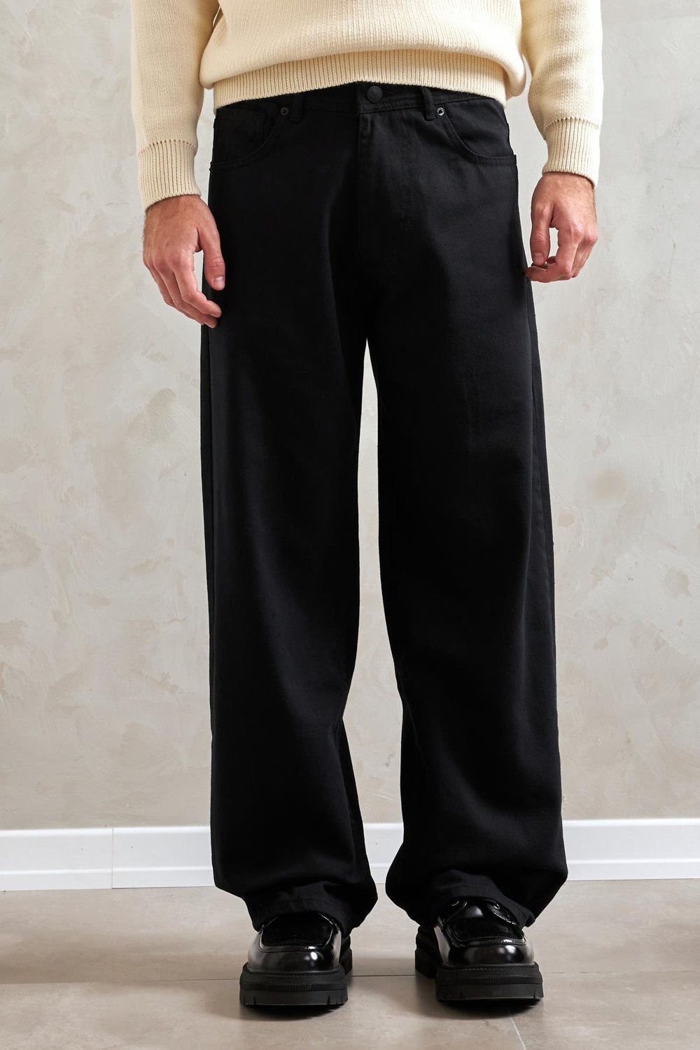 Erkek Ekstra Baggy Jean Pantolon Siyah