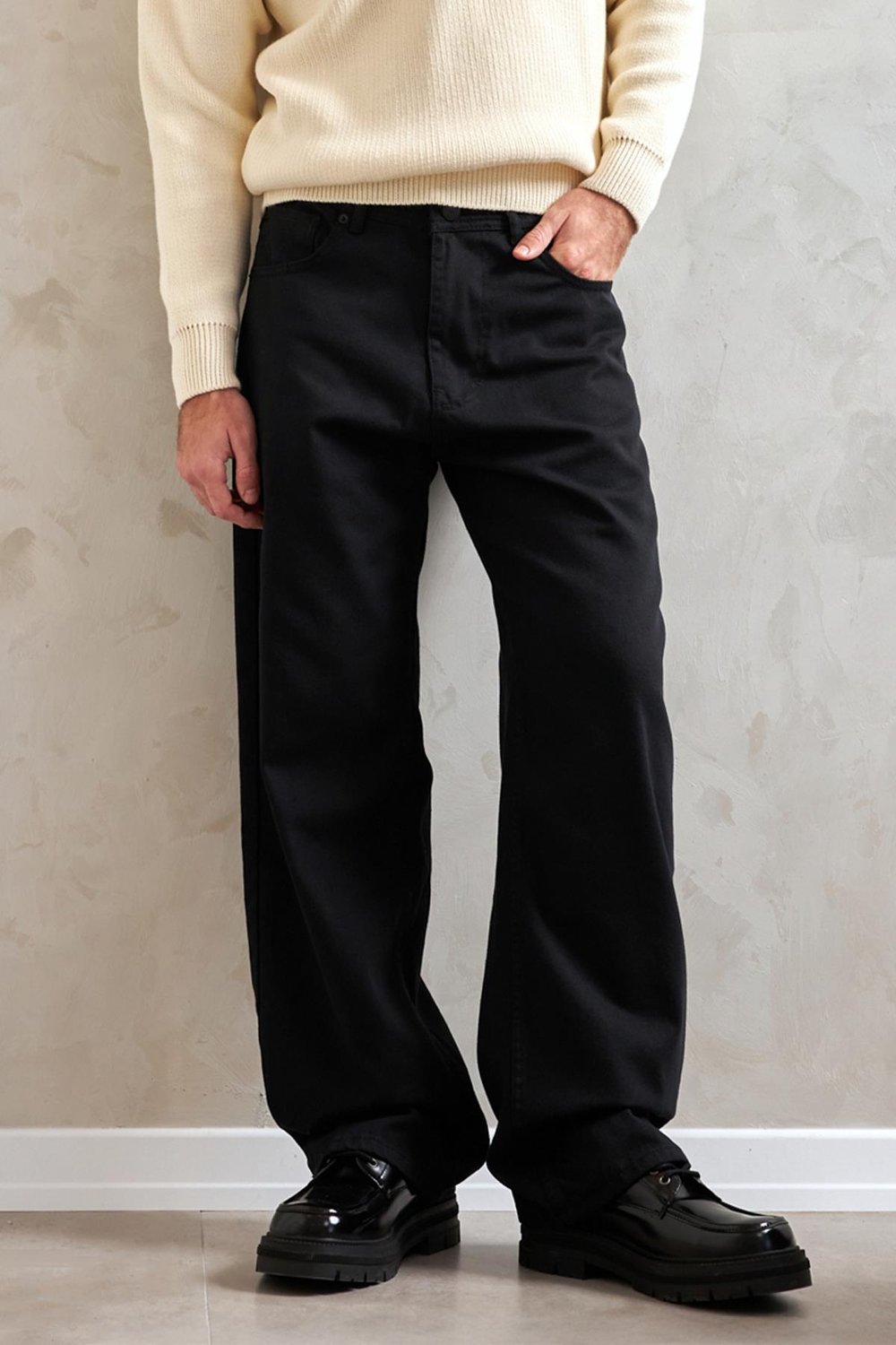 Erkek Ekstra Baggy Jean Pantolon Siyah