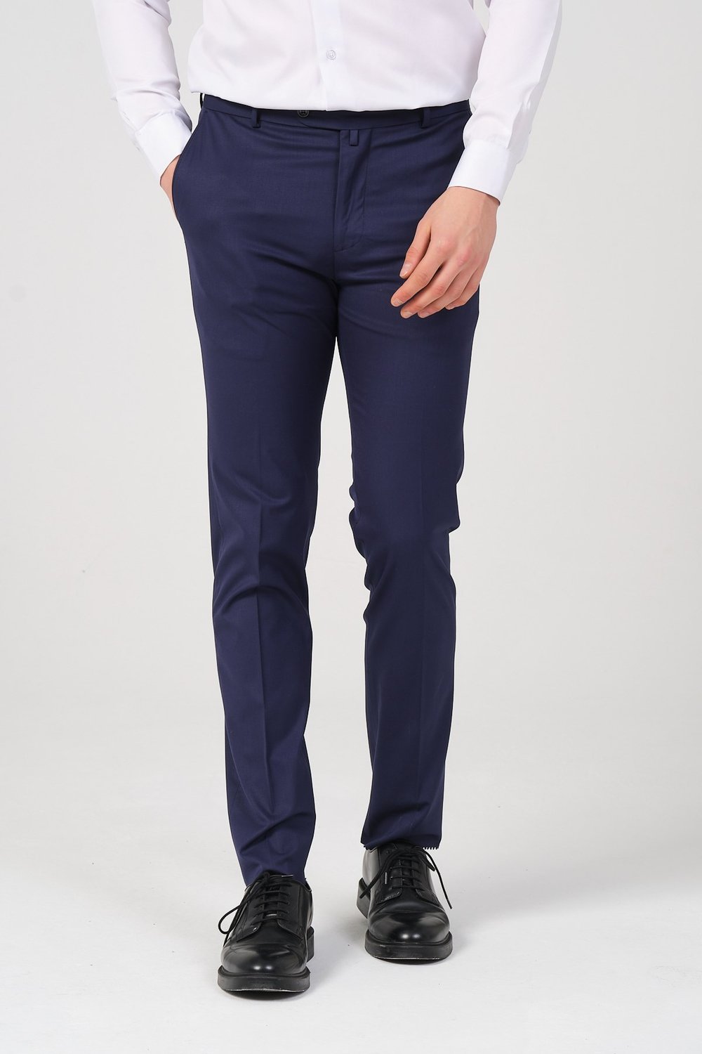 Slim Fit Erkek Kumaş Pantolon indigo mavi