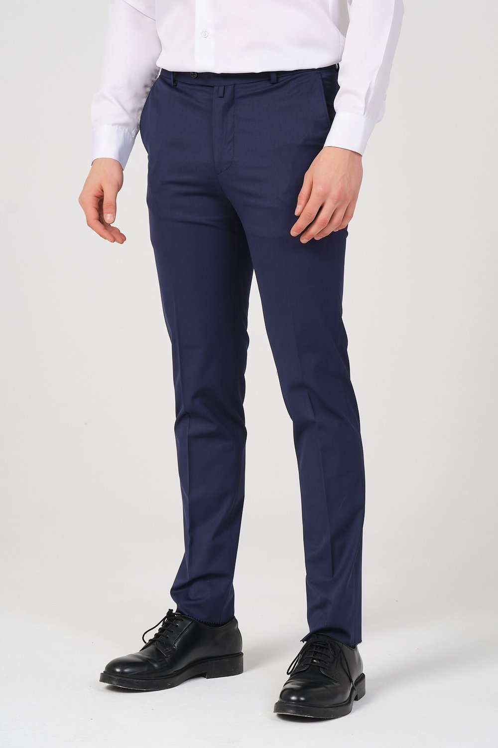 Slim Fit Erkek Kumaş Pantolon indigo mavi