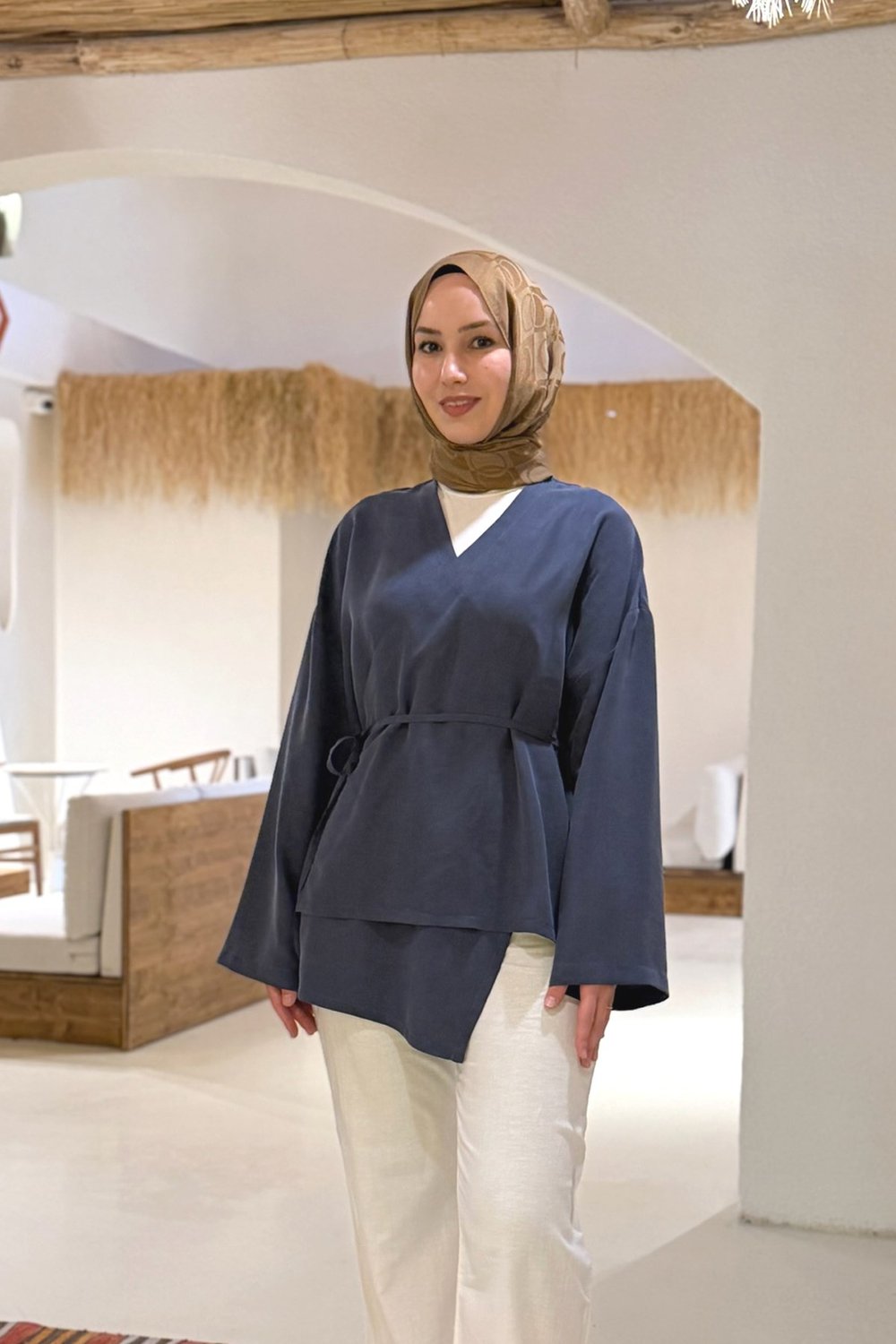 Asimetrik Kesim Kadın Kimono