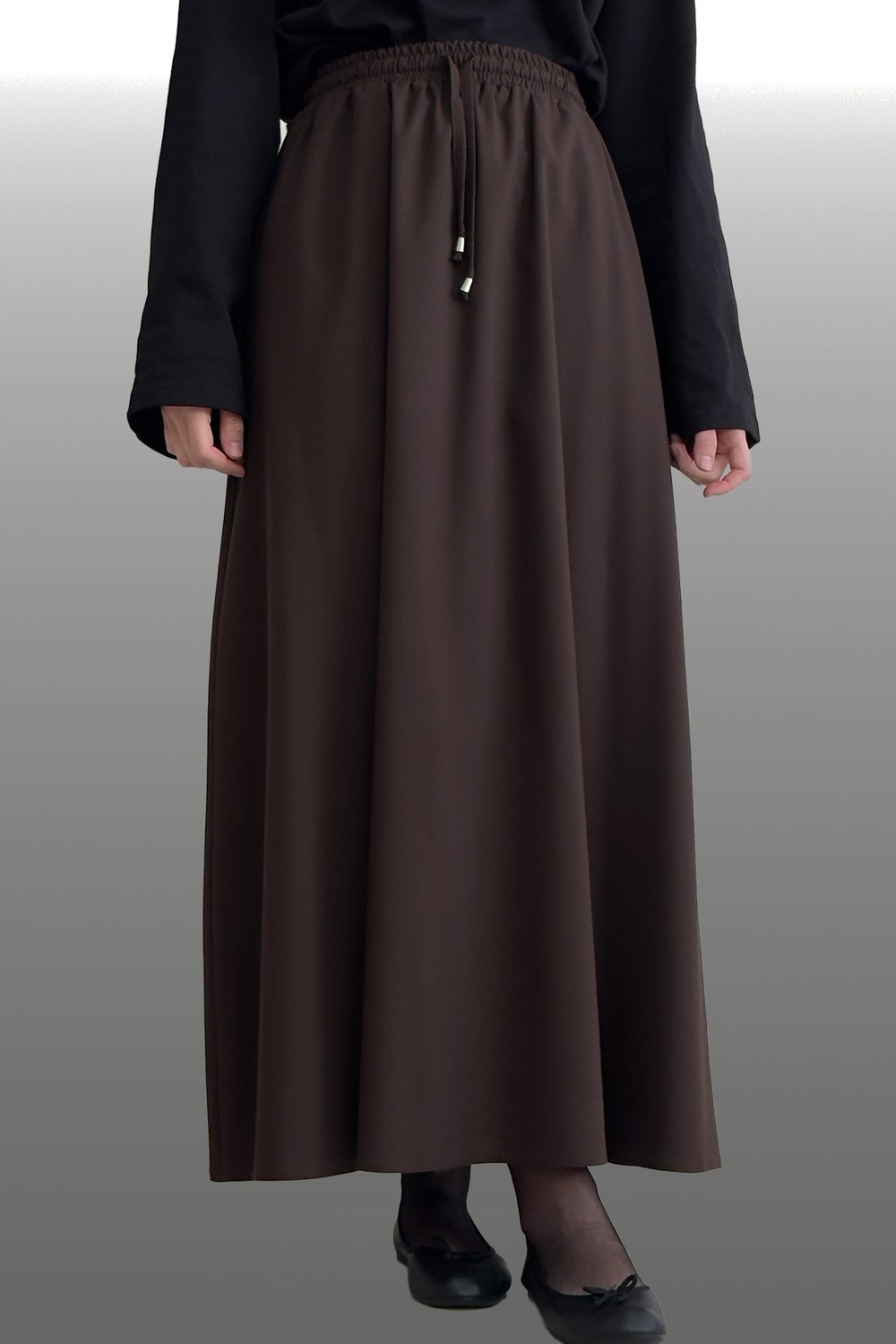 Beli Lastikli Uzun Etek