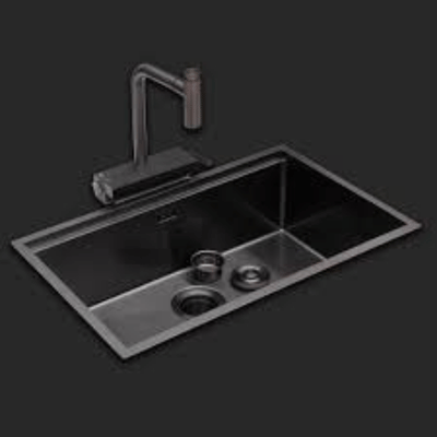 Allure El Yapımı PVD Eviye Seti 70x44 cm Siyah (Black)