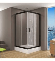 DUŞHOME DUŞAKABİN GLORY SERİSİ,90*90 KARE TEKNE+KABİN,MAT SİYAH