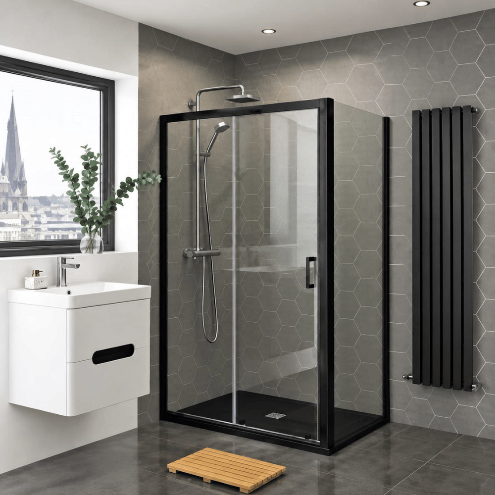 Duşhome Felicia Serisi 130x80 cm Dikdörtgen Mat Siyah Profil 1 Sabit 1 Kayar Önden Girişli Duşakabin (y: 190 cm)DUŞHOME FELİCİA Serisi 130x80 Siyah Profil 1S 1Ç Önden Girişli Duşakabin | 190cm Yükseklik | Modern & Dayanıklı Banyo DuşakabinDuşakabinDUŞHOME7629DUŞHOMEDuşhome Felicia Serisi 130x80 cm Dikdörtgen Mat Siyah Profil 1 Sabit 1 Kayar Önden Girişli Duşakabin (y: 190 cm)