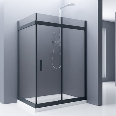 DUŞHOME SENSİO SERİSİ 150X80 SİYAH 6MM ŞEFFAF H195CM