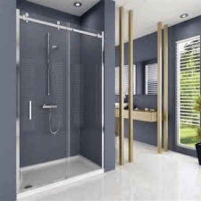 DUŞHOME TİTANYUM SERİSİ 140CM ÖN CEPHE KROM H 190CM