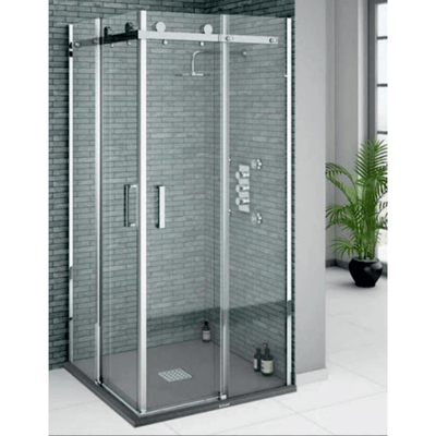 DUŞHOME TİTANYUM SERİSİ 90X90 KARE KROM ŞEFFAF CAM