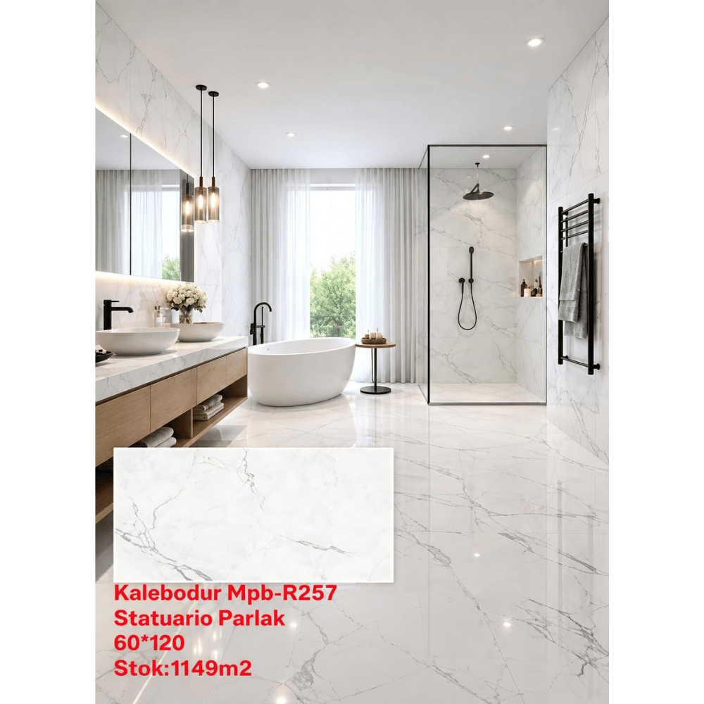 Kale Seramik Statuario 60x120 cm Parlak Mermer Desenli Granit (MPB-R257)Kalebodur MPB-R257 Statuario Parlak 60x120 Seramik | Mermer Görünümlü Büyük Ebat Porselen KaroSeramik&GranitKale Seramik310100800540DUŞHOMEKale Seramik Statuario 60x120 cm Parlak Mermer Desenli Granit (MPB-R257)